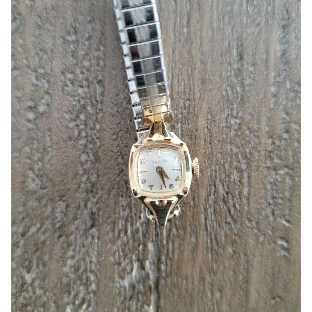 Womens Vintage Bulova 17 Jewels Wrist Watch Gold Silver - Picture 3 of 6